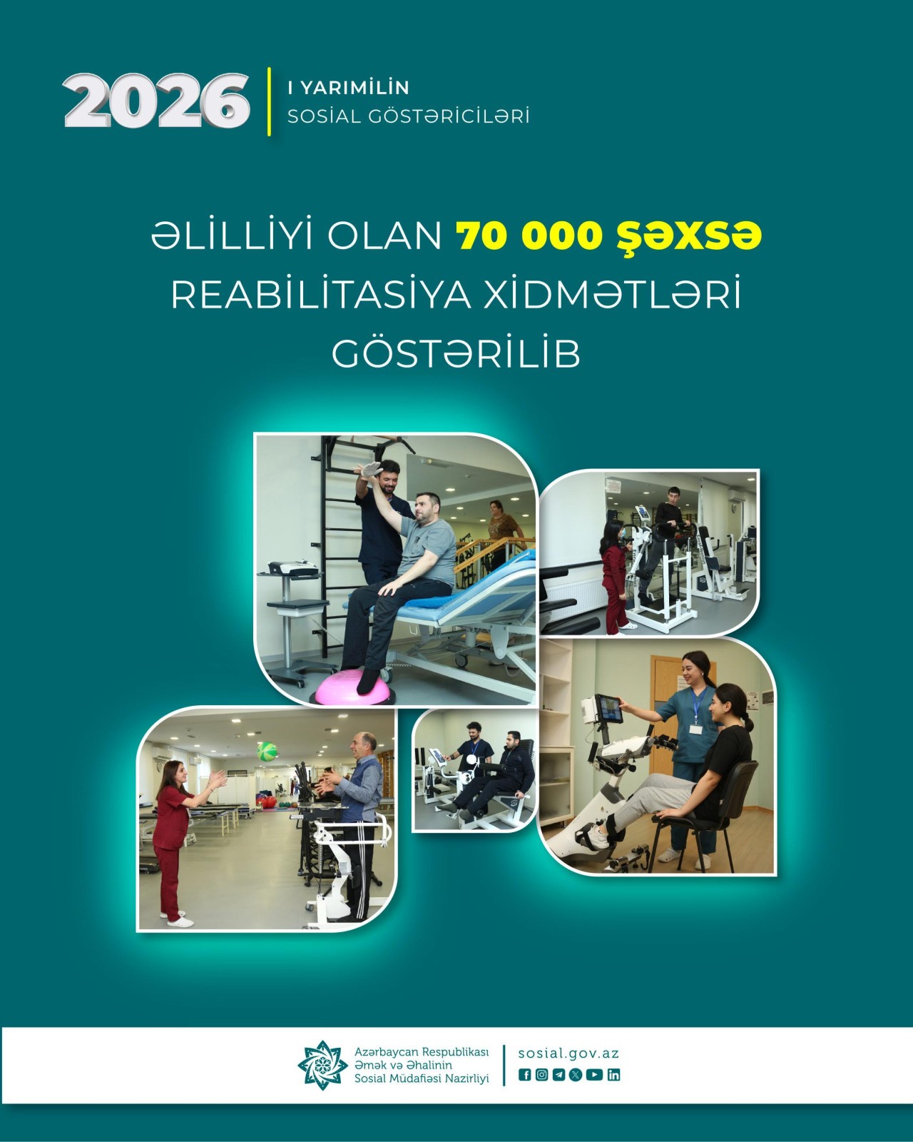 Birinci yarımildə 70 min şəxsə reabilitasiya xidmətləri göstərilib