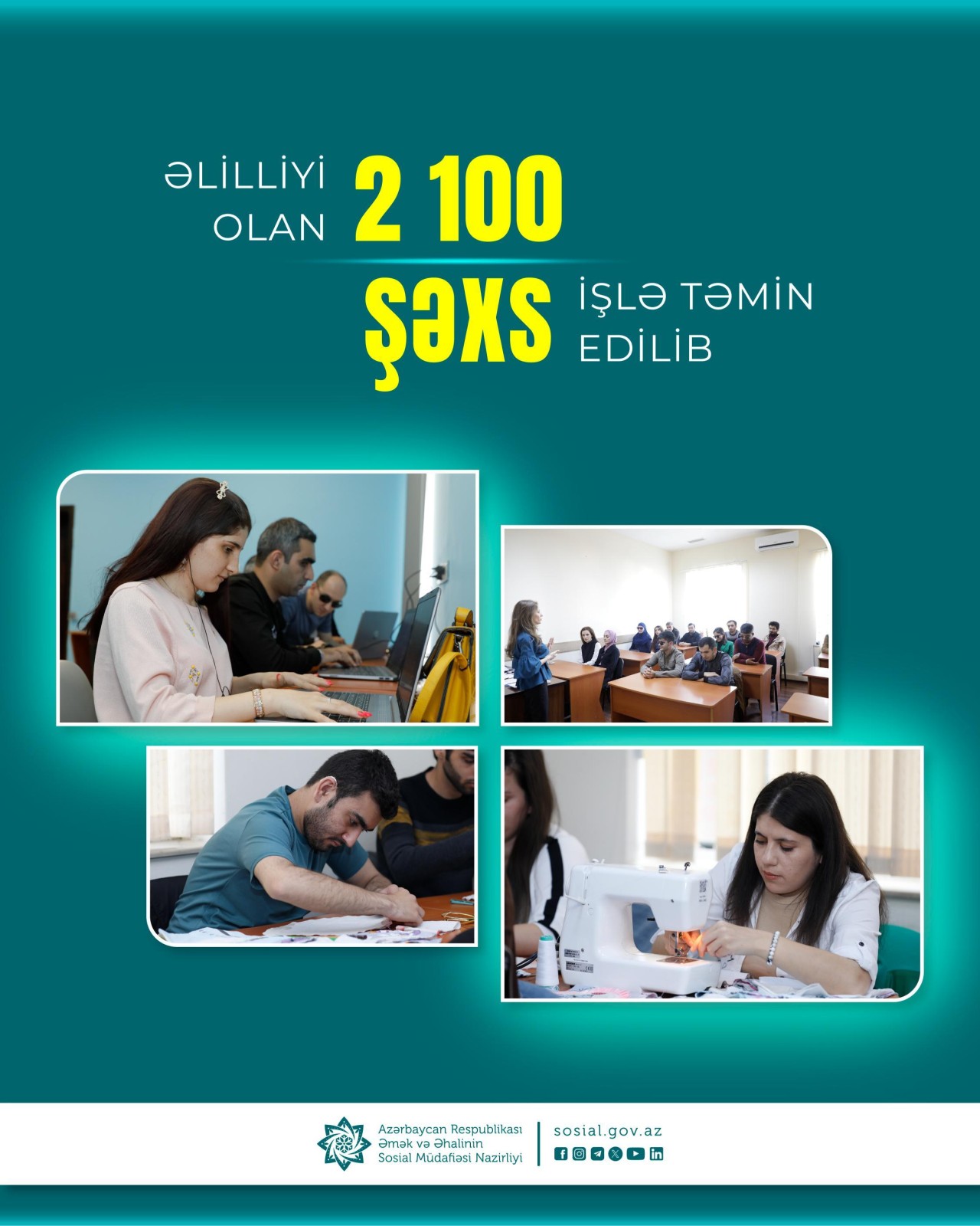 Bu il əlilliyi olan 2 100 şəxs işlə təmin edilib