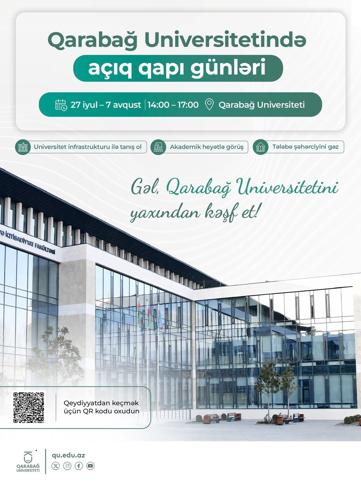 Qarabağ Universiteti abituriyentlər üçün Açıq Qapı Günləri keçirəcək