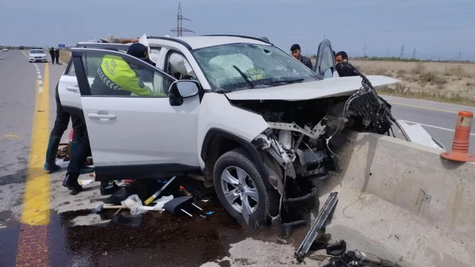 Sumqayıtda yol qəzası - Sürücü öldü
