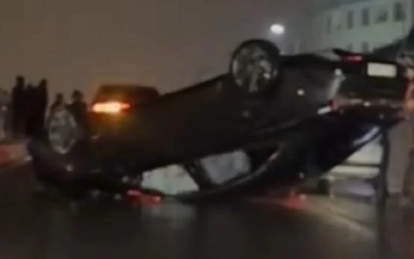 Gecə Bakının girişində “Hyundai” aşdı - VİDEO