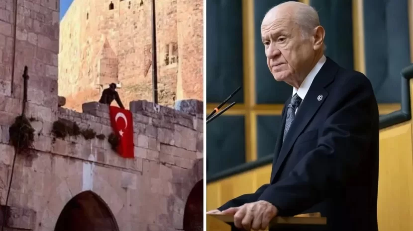 Baxçalıdan Hələb qalasında Türkiyə bayrağının asılmasına REAKSİYA - VİDEO