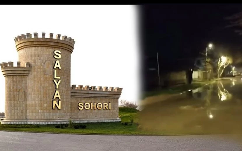 Gecə ilə Salyanda həyətləri su basdı