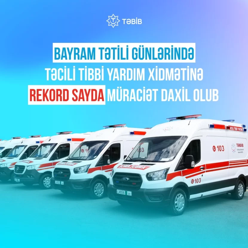 Bayram günlərində təcili yardıma rekord sayda müraciət daxil olub