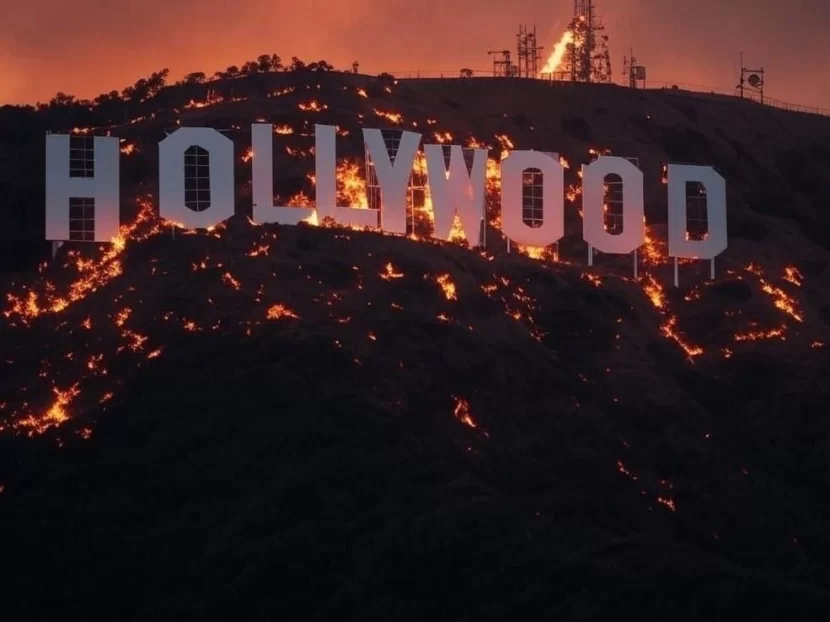 Məşhur \"Hollywood\" işarəsi YANIR