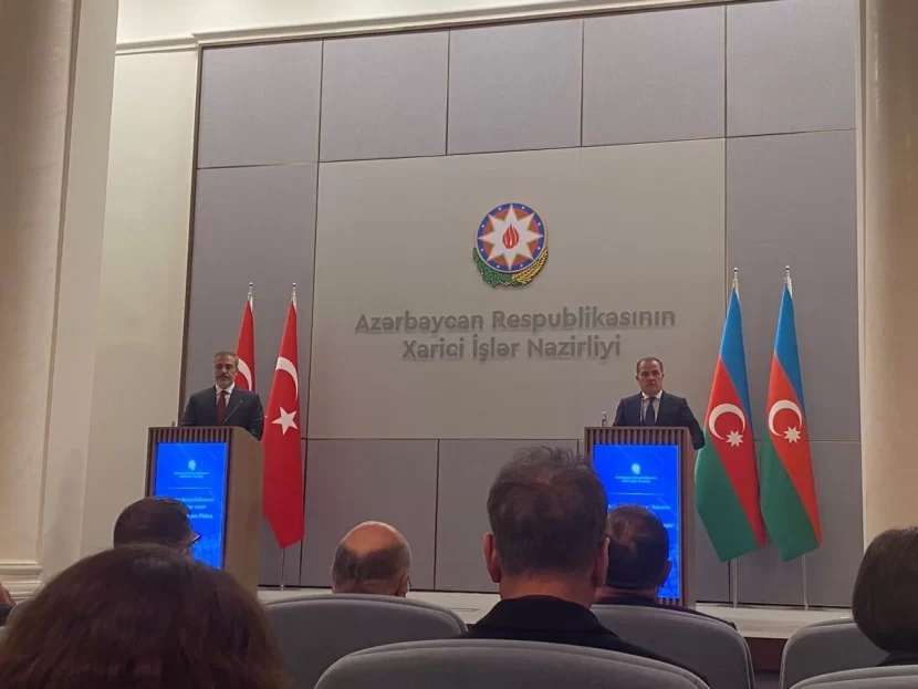 Ceyhun Bayramov Hakan Fidanla birgə mətbuat konfransı keçirir - CANLI