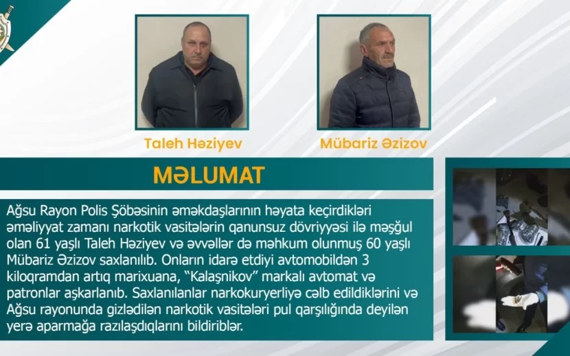 Silahlı narkokuryerlər saxlanıldı
