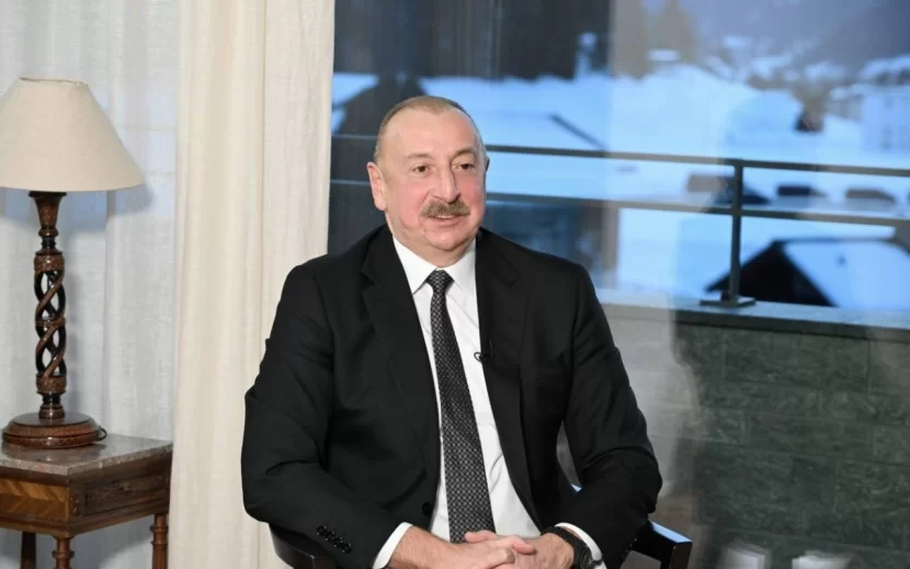 İlham Əliyev Davosdakı müsahibəsi ilə bağlı paylaşım etdi - VİDEO