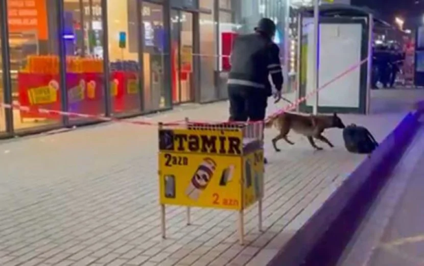 Bakıda metro yaxınlığında şübhəli çanta aşkarlandı - Video