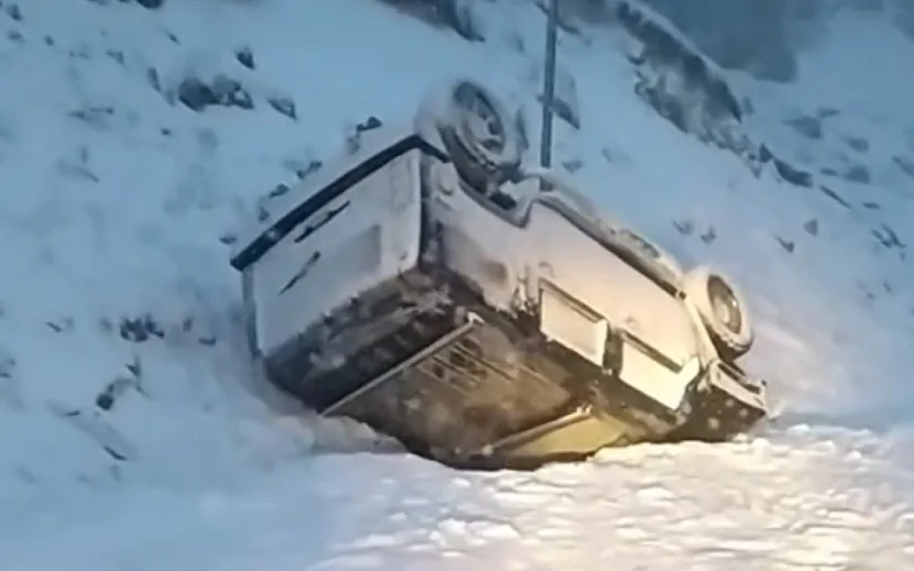 Qusarda \"Hummer\" aşdı - VİDEO