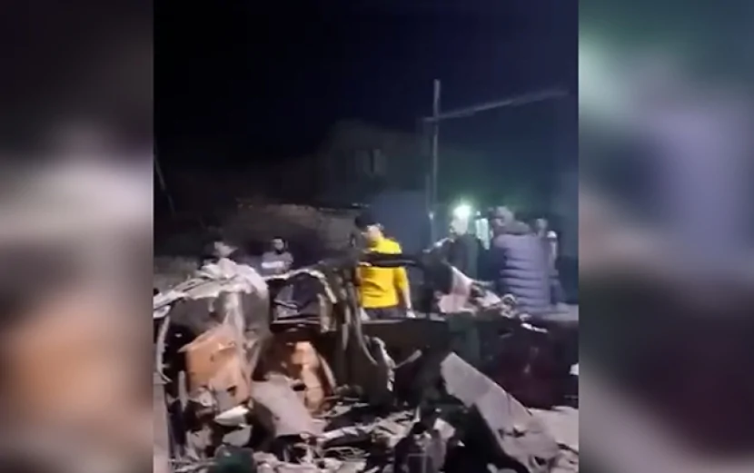 Bakıda avtomobil partladı - VİDEO