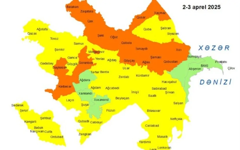 Küləkli hava ilə bağlı sarı və narıncı xəbərdarlıq edildi