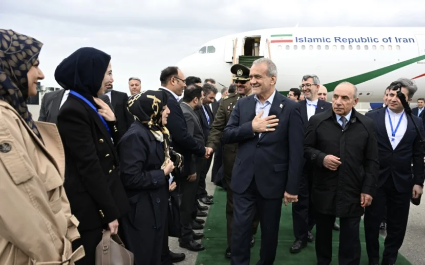 İran Prezidenti Məsud Pezeşkian Azərbaycana rəsmi səfərə gəldi - FOTOLAR