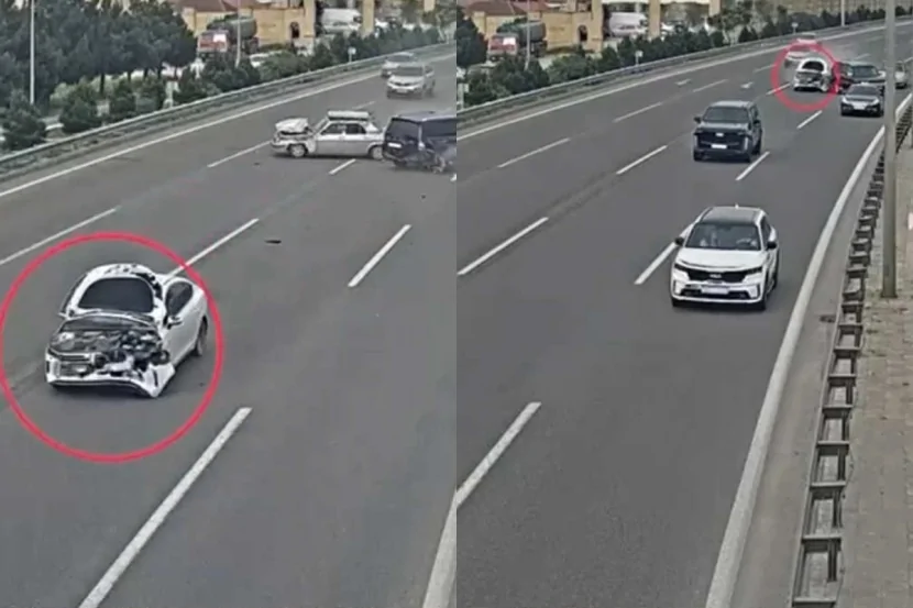 Aeroport şosesində qəza: Yolda sıxlıq yarandı