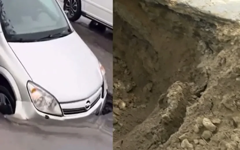 Bakıda bu yol 20 gündə ikinci dəfə çökdü - Video