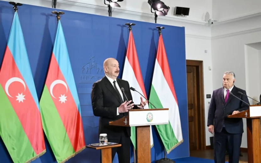İlham Əliyev və Viktor Orban mətbuata birgə bəyanatla çıxış ediblər - FOTOLAR