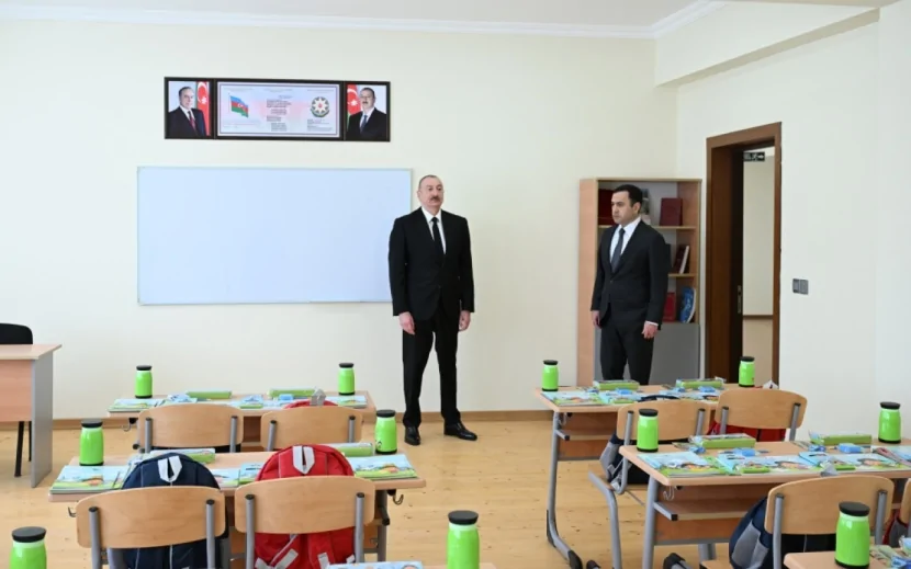 Prezident “Talıstan” liseyinin binasının açılışında - FOTOLAR