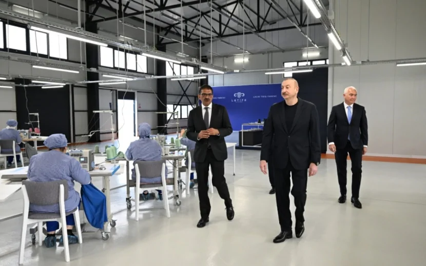 İlham Əliyev “LATIFA” Laçın tikiş fabrikinin açılışında İŞTİRAK ETDİ
