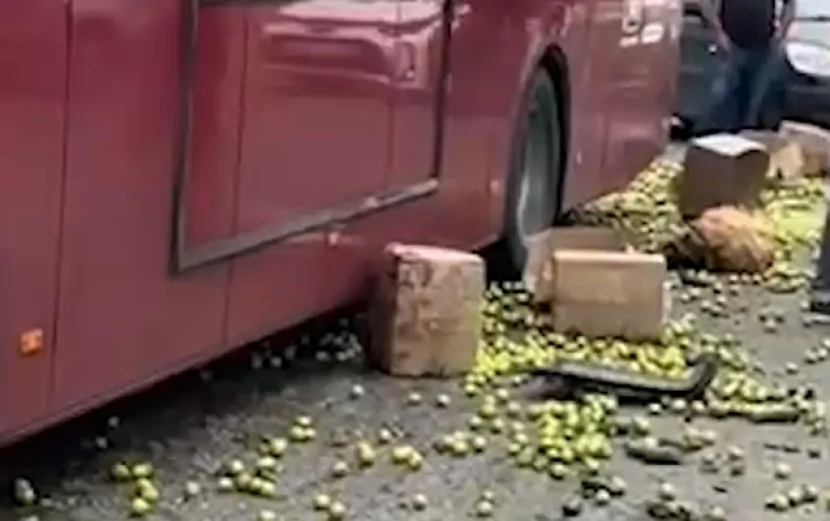 “BakuBus”un avtobusu “Ford”la toqquşdu - VİDEO