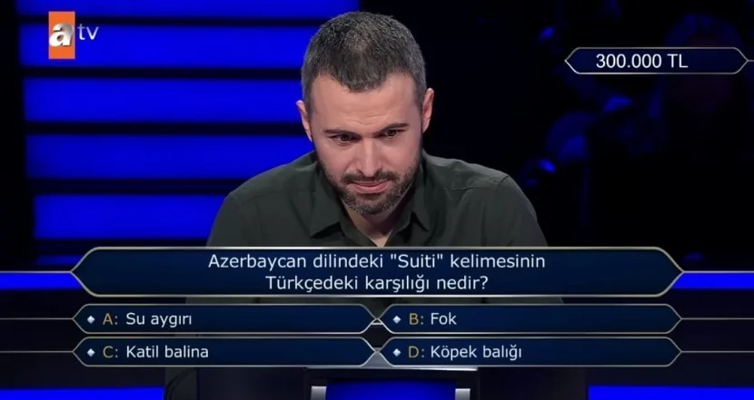 Azərbaycan dilində bir kəlmə, 300 minlik sual – Milyonçu proqramında unudulmaz an