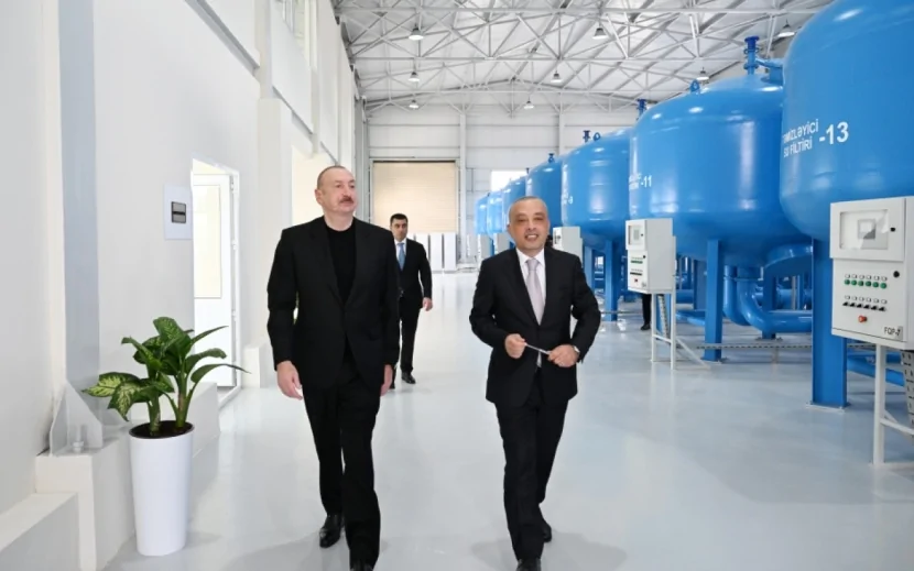 Prezident sutəmizləyici qurğunun açılışında iştirak etdi - FOTOLAR