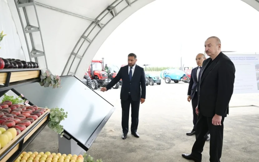 İlham Əliyev Yevlaxda aqroparkın açılışını etdi - FOTOLAR