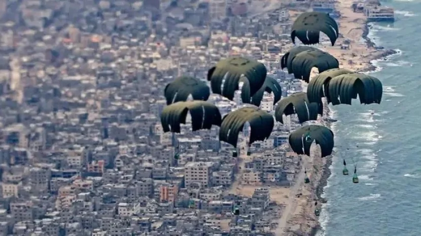 İordaniya və BƏƏ 25 ton yardımı Qəzzaya BU ŞƏKİLDƏ ÇATDIRDI
