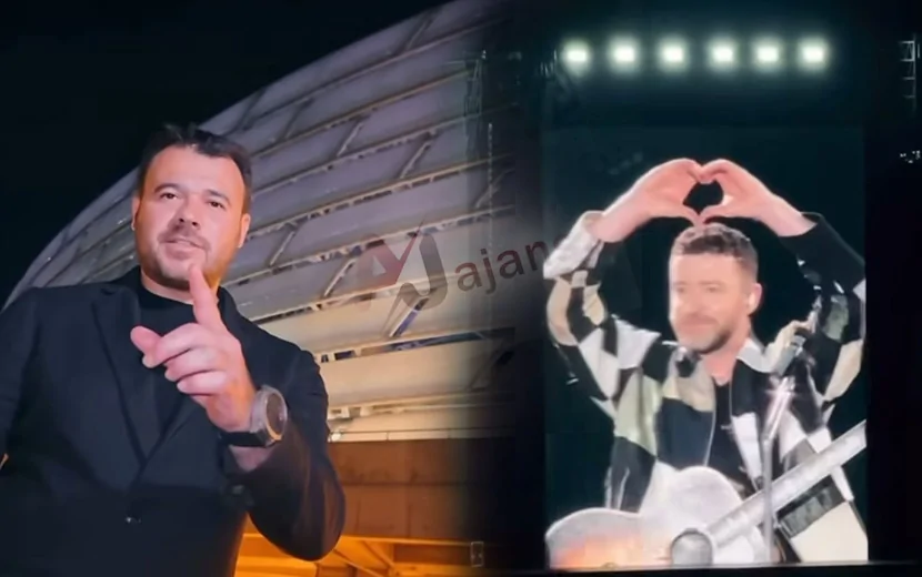 Emin Ağalarov övladları və xanımı ilə KONSERTDƏ