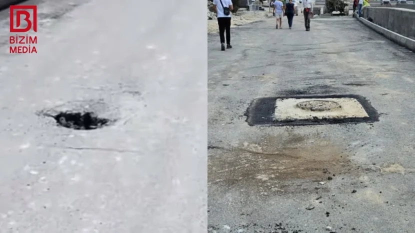 Əhməd Rəcəblidə yeni salınan yol ÇÖKMƏYİB