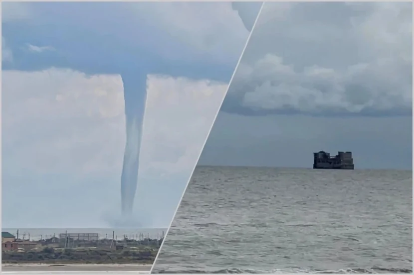 Xəzər dənizində tornado göründü