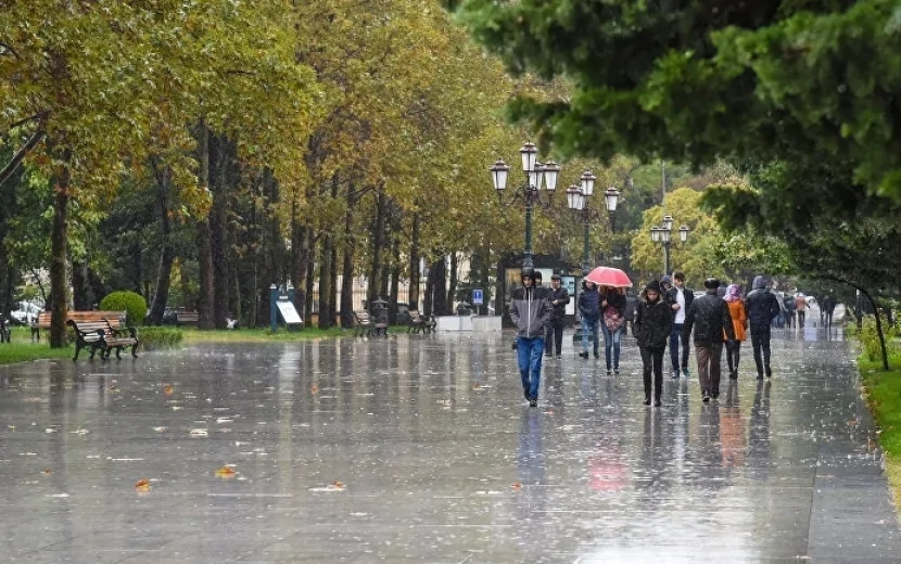 Bəzi rayonlarda yağış yağır, şimşək çaxır - Faktiki hava