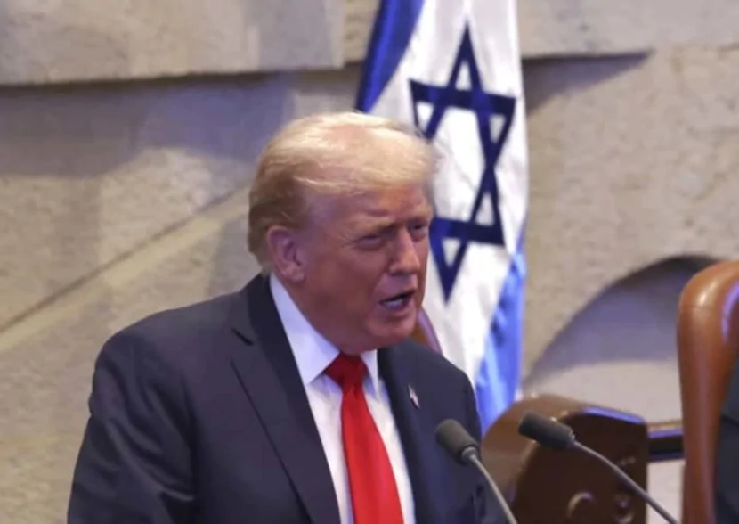 Trampın Knessetdəki çıxışı zamanı təxribat törədildi