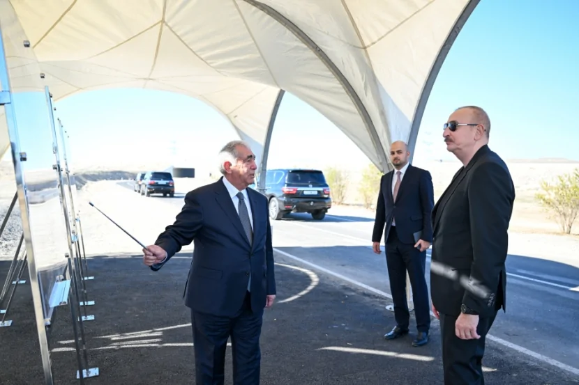 Prezident Cəbrayılda avtomobil yolunun açılışında - FOTOLAR