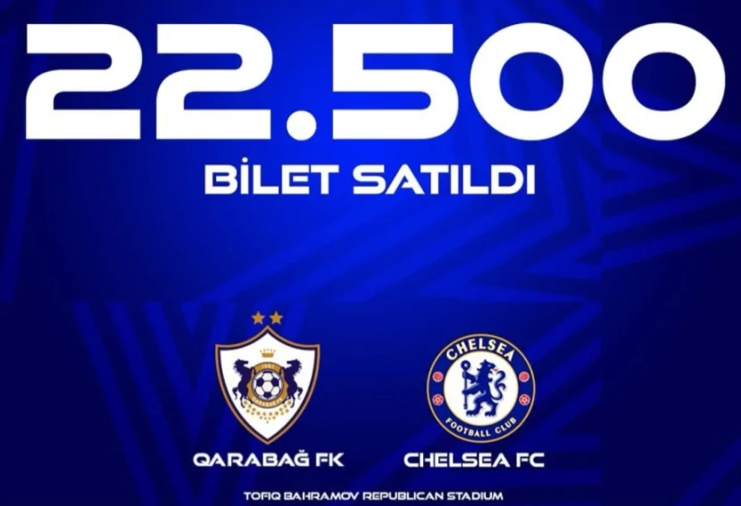 \"Qarabağ\" – \"Çelsi\" oyununa 22 500 bilet satılıb