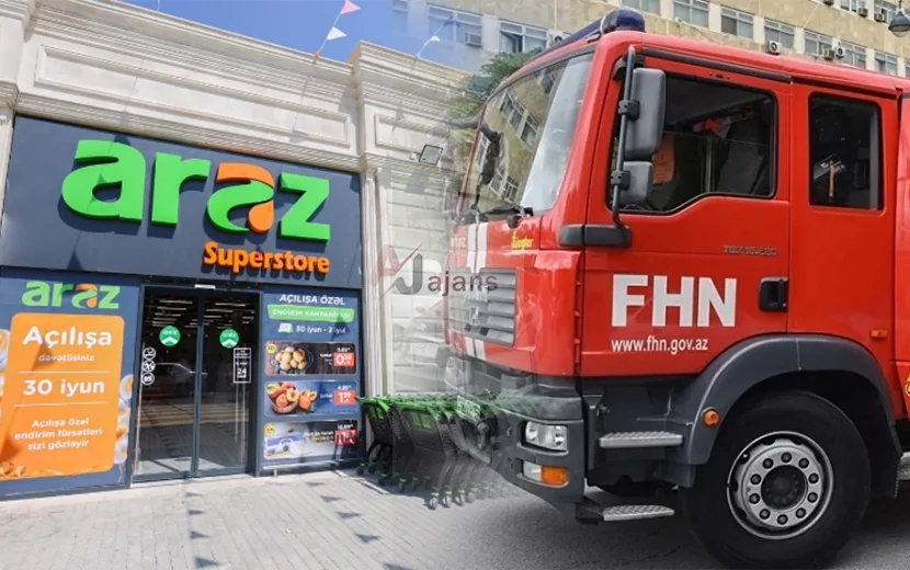 Xəzər rayonunda Araz marketdə YANĞIN OLUB