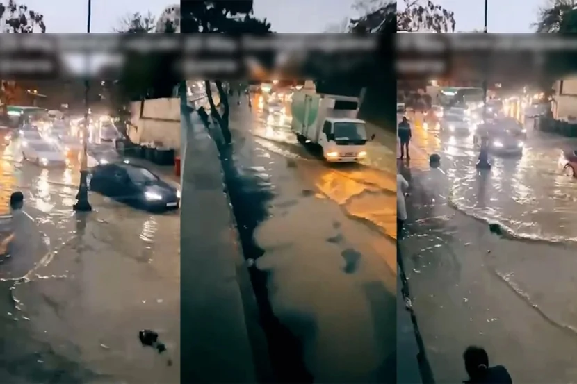 Bakıda yolları SU BASDI