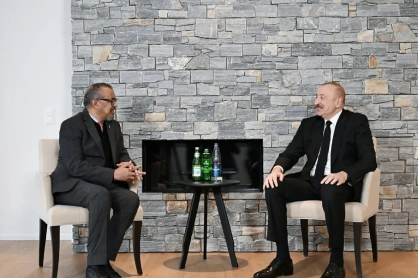 Prezident Davosda ÜST-nin Baş direktoru ilə GÖRÜŞDÜ