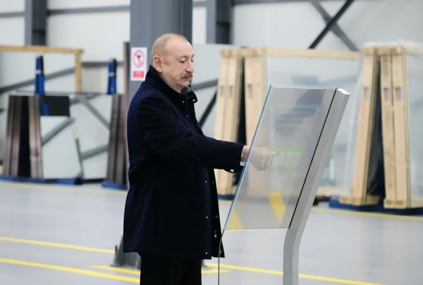 Prezident Sumqayıtda zavodunun açılışında - FOTOLAR