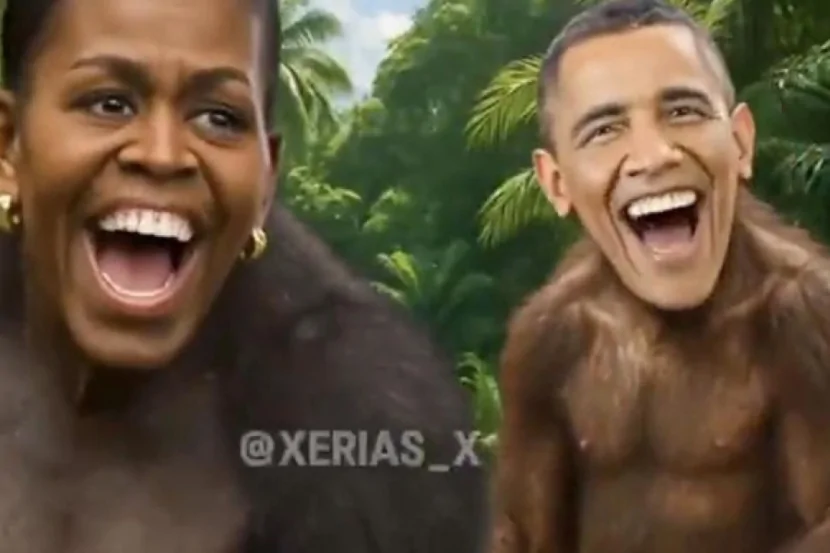 Tramp Obama ilə xanımını meymuna bənzətdi - VİDEO