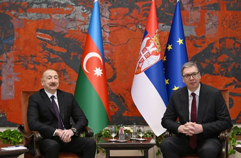 Prezident İlham Əliyevin Serbiya Prezidenti Aleksandar Vuçiç ilə təkbətək görüşü keçirilir (FOTO)