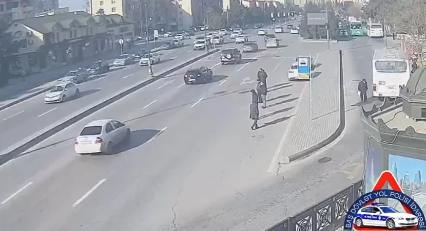 Yol qaydalarını kobud şəkildə pozan piyadalar- ANBAAN GÖRÜNTÜLƏR