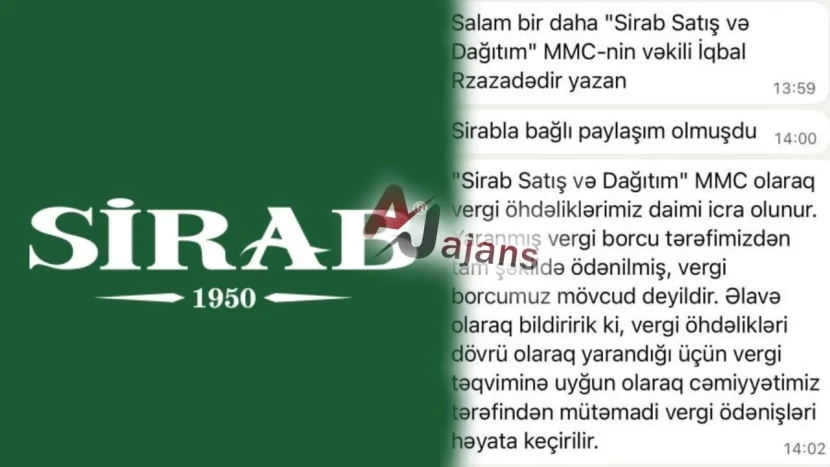 87 min manat vergi borcu iddia edilən “Sirab” dan CAVAB