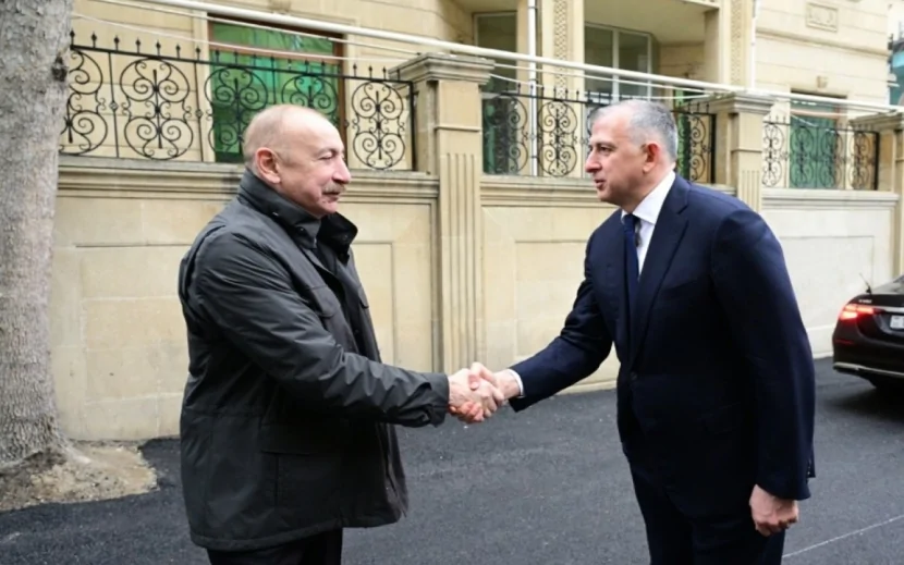 İlham Əliyev Gürcüstan səfirliyinə getdi - FOTOLAR