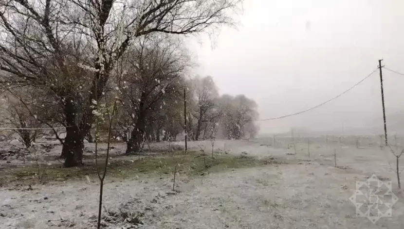Laçında yazın ortasında QARLI MƏNZƏRƏ