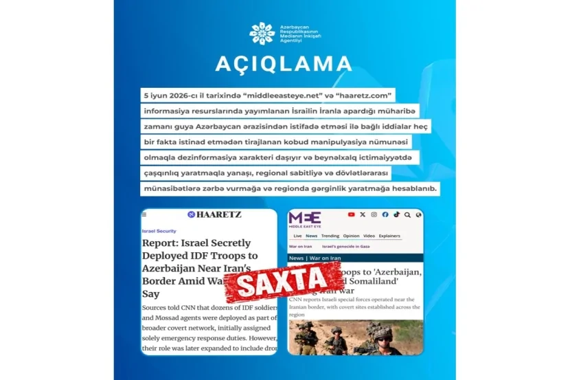 Bu xəbərlər SAXTADIR: MEDİA-dan AÇIQLAMA