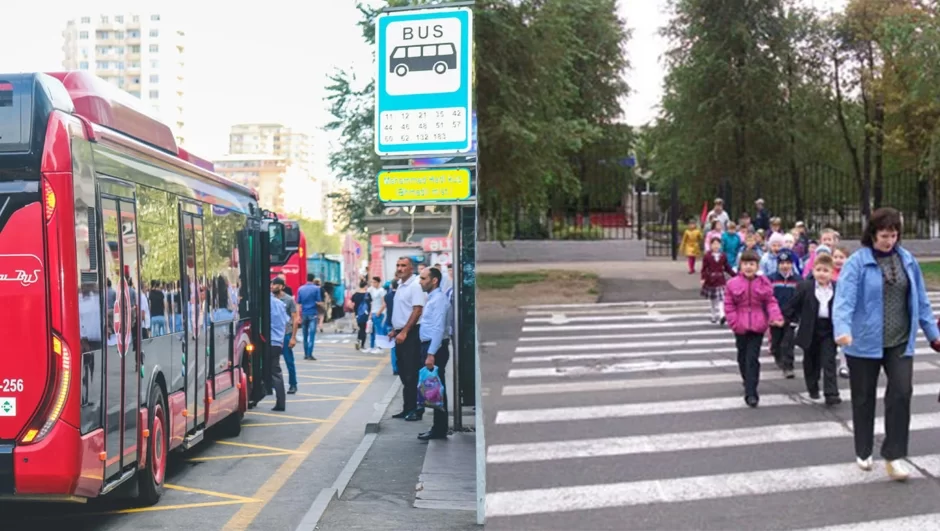 Piyada keçidinin xətləri silindi, avtobuslar da bir-birinə yol vermir: "Çox ciddi təhlükələr var" -