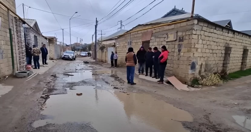 Masazırda kanalizasiya xətti partladı: