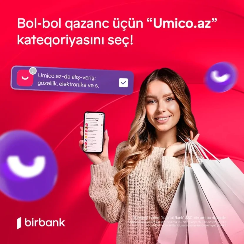 Umico.az-da Birbank kartları ilə ödənişlər